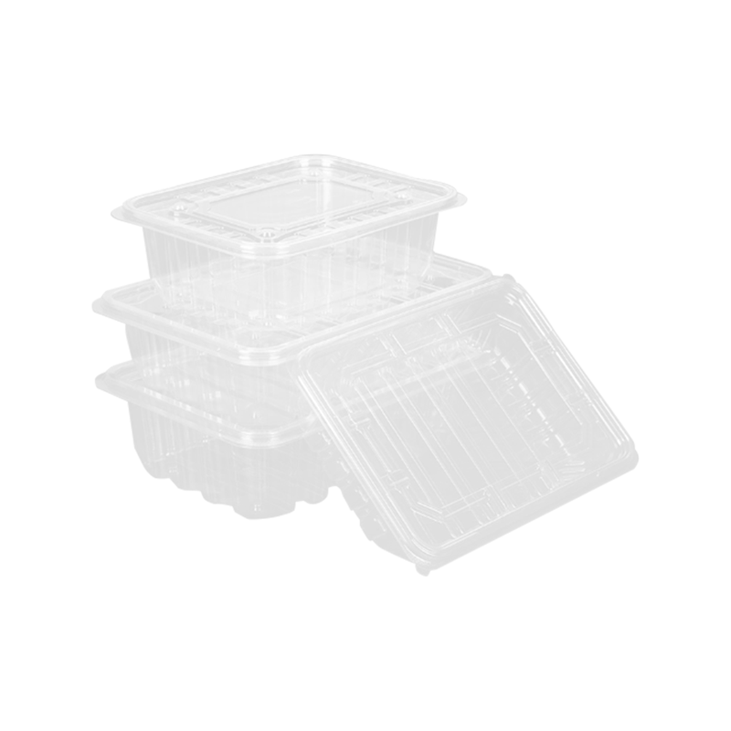 Helt gennemsigtig frugtemballage til engangsbrug