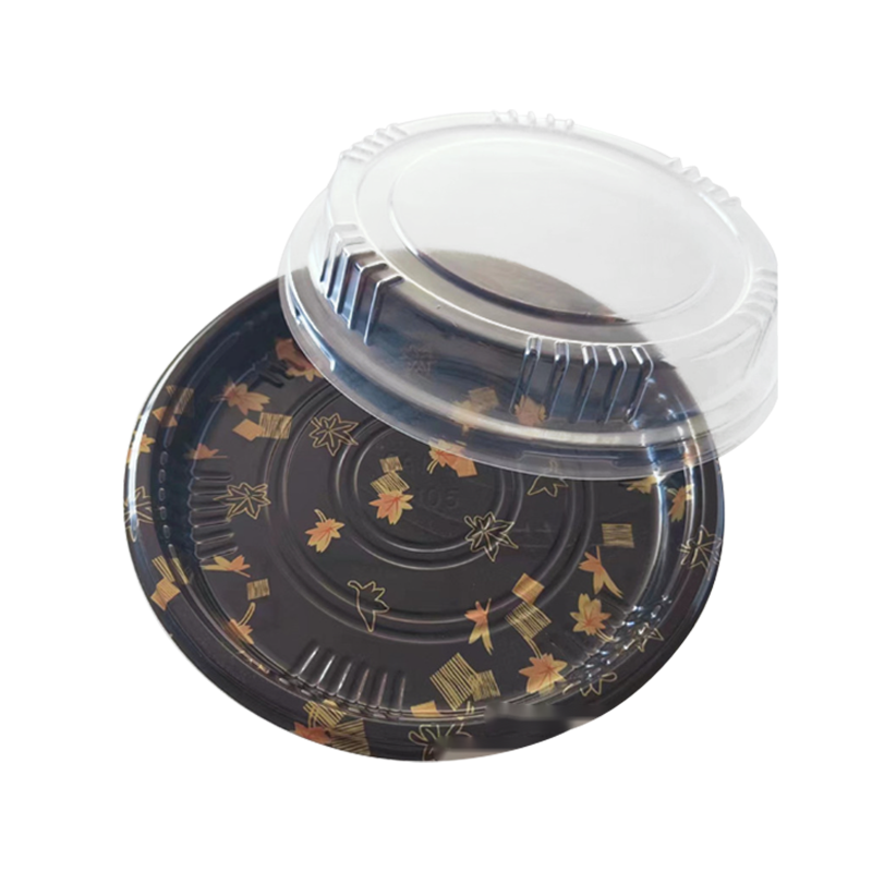 Cirkulær sandwichtallerken med låg