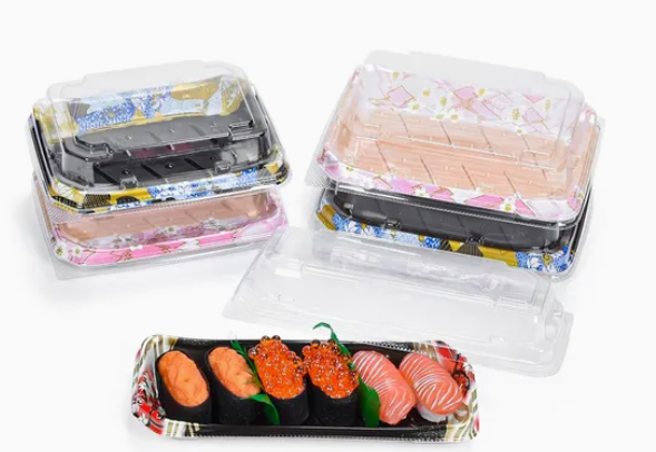 Engangs plastik sushi madbakke 