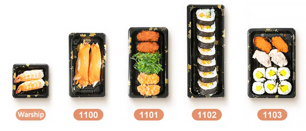 Engangs plastik sushi madbakke 