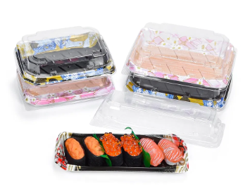 Engangs plastik sushi madbakke 